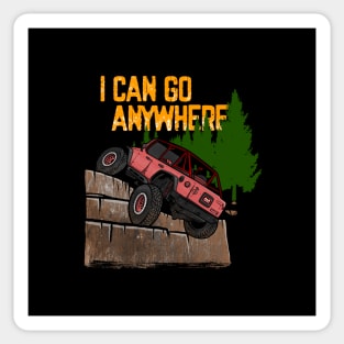 Pink Jeep Flex I Can Go Anywhere Sticker